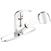 Keeney Mfg Kitchen Sink Faucet with Swivel Pull-Out Spout, Polished Chrome EBY77CCP